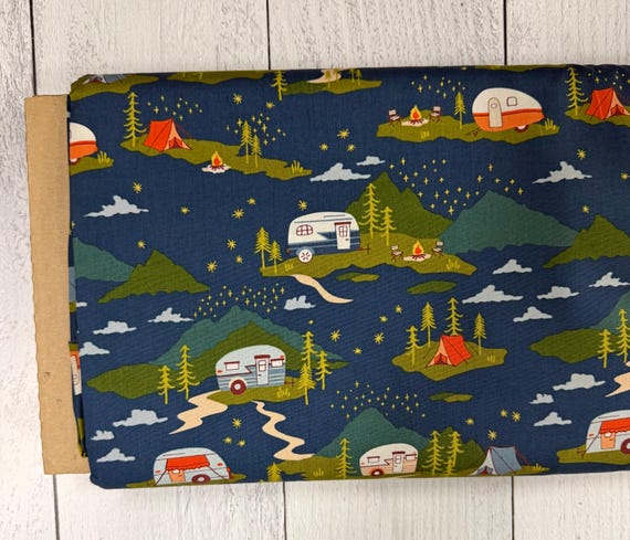 Happy Camper, Campfire Stories, by Maureen Cracknell, Art Gallery Fabrics, sold by the yard