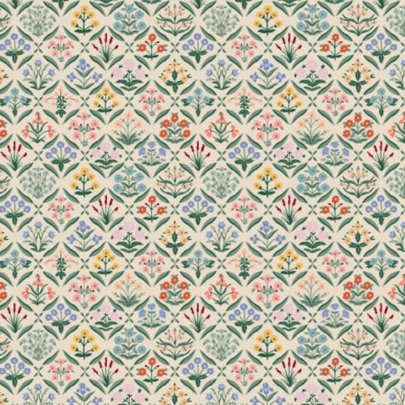 Vintage Garden, Estee, Cream Fabric, RP1004-CR1, By Riffle Paper Co, Cotton & Steel, sold by the 1/2 yard or the yard