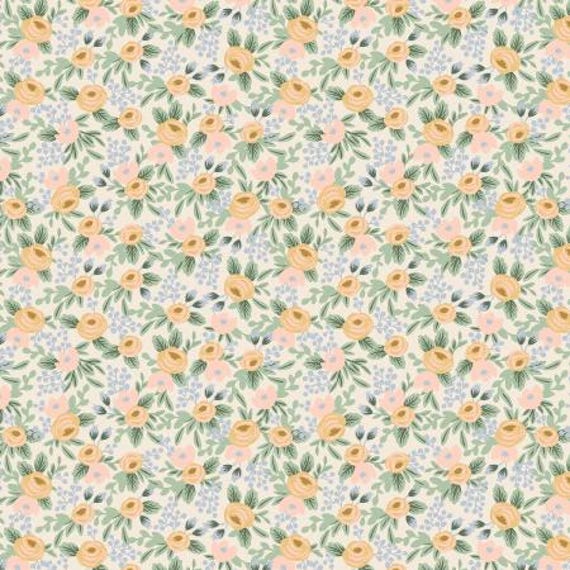 Easter - Garden Party - Rosa - Cream Fabric, RP305-AM10,  Rifle Paper Co, Cotton + Steel, sold by the 1/2 yard or the yard