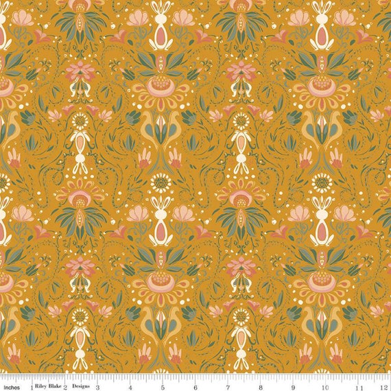 Elegance Main Gold, By Corinne Wells, For Riley Blake Designs, Sold by the 1/2 yard or the yard