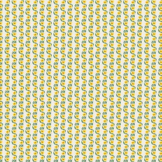 Bramble, Messina Stripe, Yellow Metallic Fabric, RP911-YE1M, Rifle Paper Co, Cotton + Steel, RJR, Sold by the 1/2 yard or the yard