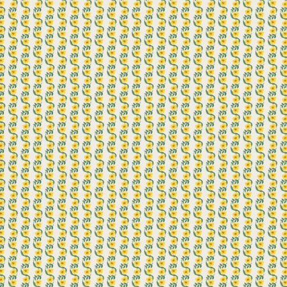 Bramble, Messina Stripe, Yellow Metallic Fabric, RP911-YE1M, Rifle Paper Co, Cotton + Steel, RJR, Sold by the 1/2 yard or the yard