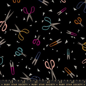 Darlings 2, Snips, Linen Canvas Black, RS5066 13L, Ruby Star, Moda, Sold by the 1/2 yard or the yard