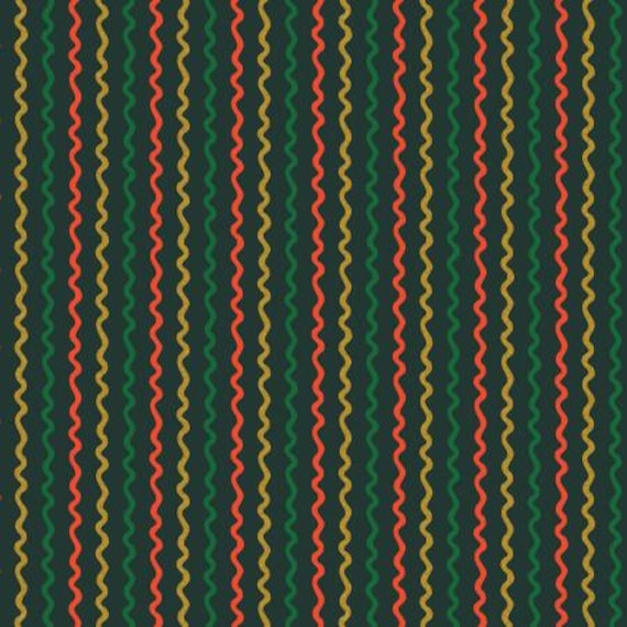 Holiday Classics III, RP503-EV2M, Ribbon Stripe, Evergreen Metallic Fabric, Rifle Paper Co, Cotton + Steel, Sold by the 1/2 yard or the yard