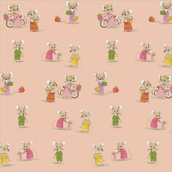 Country Mouse / City Mouse, Blush by Heather Givans, Windham Fabrics, sold by the yard