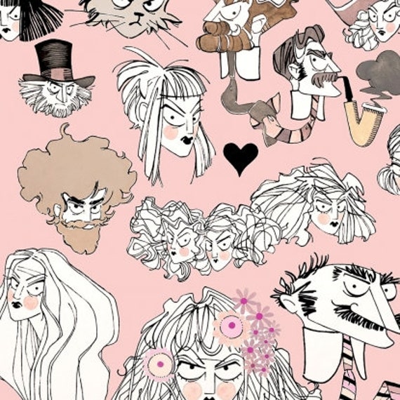 A Ghastlie Hairdos and Dont's, in Color Blush, 9067B, sold by the yard  100% Cotton