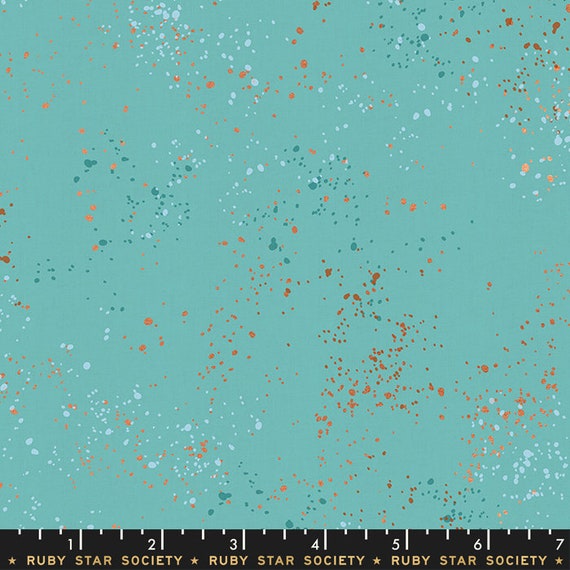 Speckled Metallic Turquoise, RS5027-72M, By Rashida Coleman-Hale- Ruby Star, Moda Fabric, sold by the 1/2 Yard - Cut Continuously