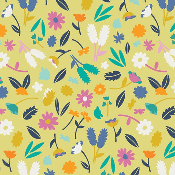 Breezy Blossoms Pineapple, By Dana Willard, for Art Gallery Fabric, sold by the 1/2 yard or the yard