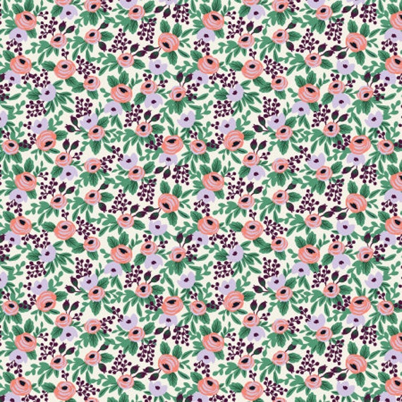 Orchard,   Garden Party, Rosa, Lavender Fabric, RP305-LA7, By Rifle Paper Co, Cotton + Steel, sold by the 1/2 yard or the yard