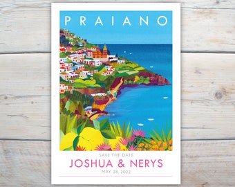 Praiano, Amalfi coast save the date cards