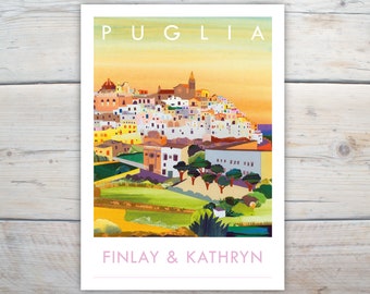 OSTUNI, PUGLIA, Italy Invitations, 5x7 inch Italy destination wedding