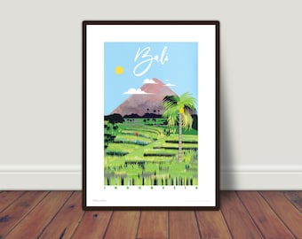 BALI PRINT A5 ou A4. Affiche de voyage à Bali | Affiche Bali | Indonésie | Art mural paysage