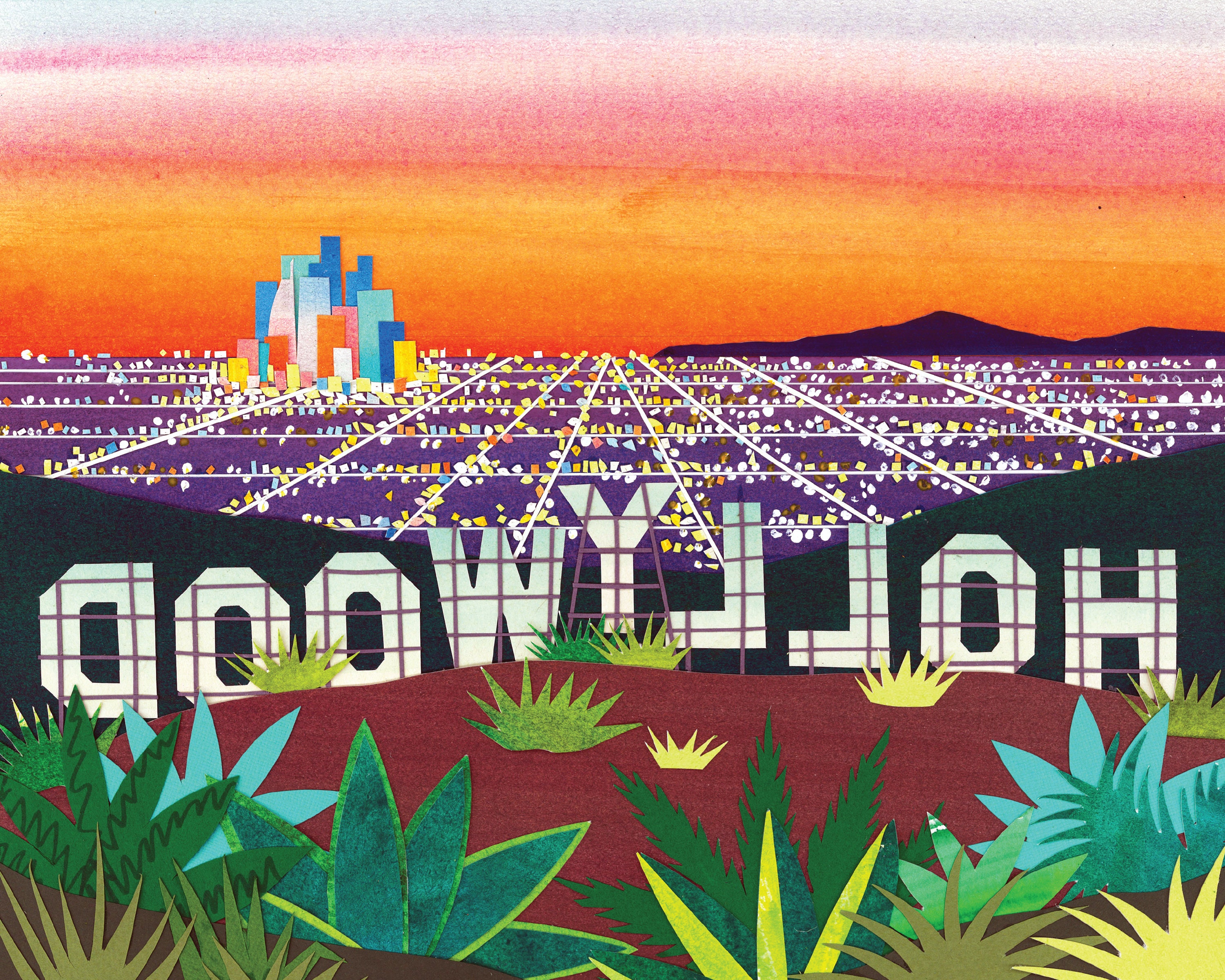 HOLLYWOOD PRINT A5 or A4. Hollywood Los Angeles. Hollywood Etsy