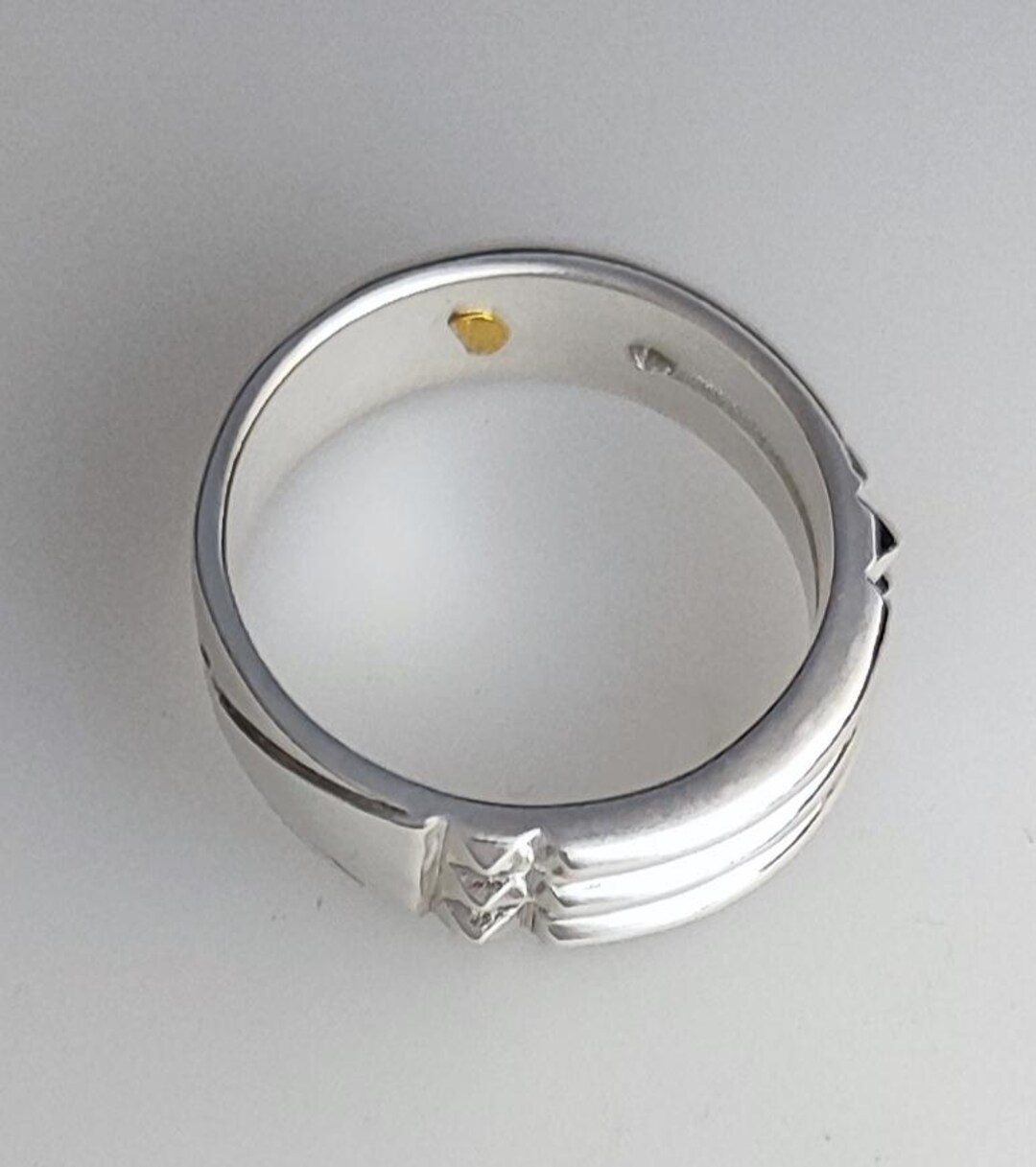 Bague Atlante en argent, plus véritable paillette d'or de rivière — free download