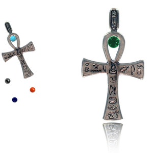 Cross of life silver bail cartridge and stone _ Egypt collection image 3