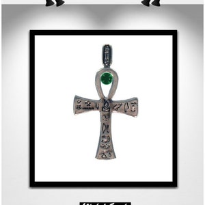 Cross of life silver bail cartridge and stone _ Egypt collection image 1