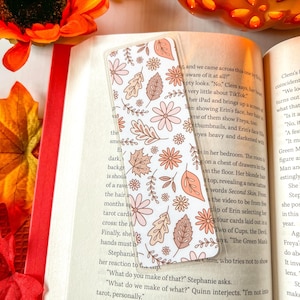 Autumn Floral Leaves Bookmark | Autumn Bookmark | Bookworm Gift | Gift for Reader