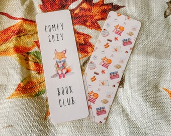 Limited Edition Comfy Cozy Book Club Bookmark | Book Lovers Bookmark | Laminated Bookmark | Bookworm Gift | Gift for Reader | Librarian Gift