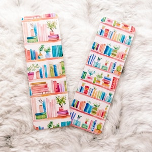 Bookshelf Books & Plants Bookmark Book Lovers Bookmark Laminated Bookmark Bookworm Gift Gift for Reader Librarian Gift image 6