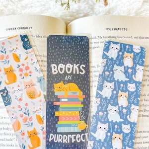 Cute Cats & Books Bookmark Collection | Cats Bookmark | Bookworm Gift | Gift for Reader | Gift for Book Lover | Gift for Cat Lover