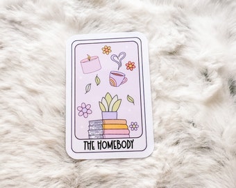 The Homebody Tarot Card Books Sticker | Reader Sticker | Bookworm Sticker | Gift For Reader | Bookworm Gift | Die Cut Sticker | Book Sticker