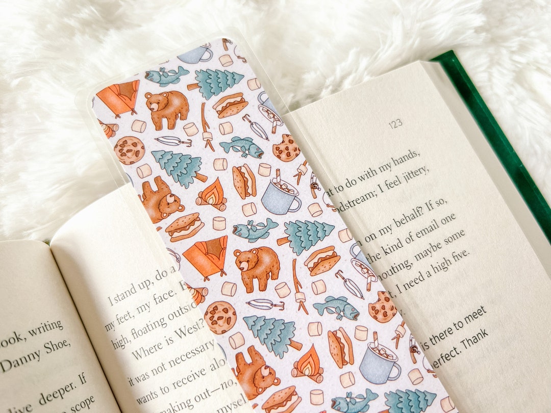 Camping Bears Bookmark | Laminated Bookmark | Bookworm Gift | S'mores ...