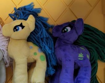 Handmade g1! My Little Pony Plush! Choose BUBBLES, or SEA SHELL! Only 1 of each!