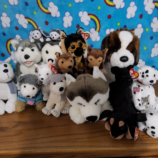 Please read info?! Only 1 of each! Pick your own vintage plush dog lot!