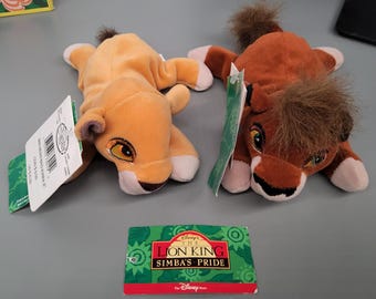 Disney Store! 6 inch, Bean bag plush! The Lion King 2 Simba's Pride, Kiara and Kovu! Please read listing carefully?!