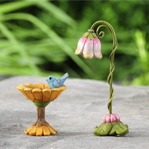 Fairy Garden Tulip Lamp - Bird bath sold separately