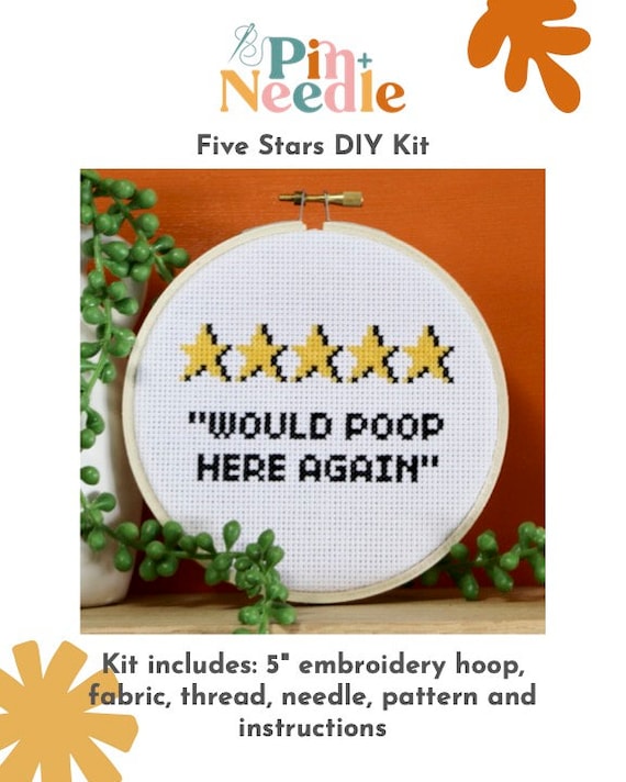 DIY Hand Embroidery Kit Have A Nice Poop Funny Embroidery Kit for Beginners  Embroidery Designs 