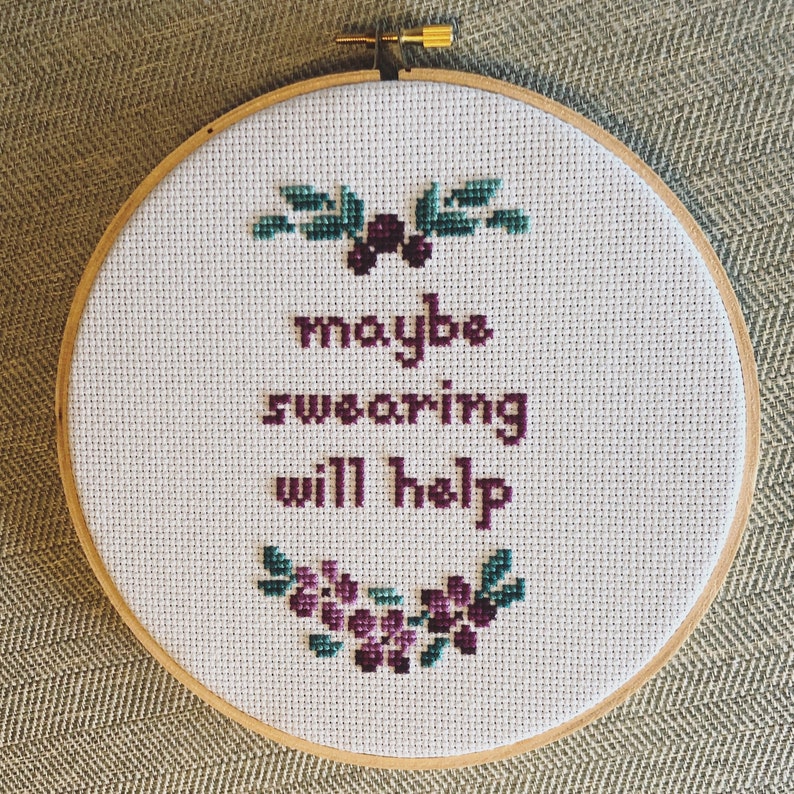 Funny Cross Stitch Custom Quote Cross Stitch Adult Humor Etsy