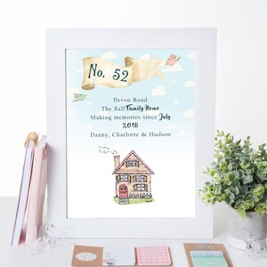 Personalised housewarming gift, New Home print, first home, home gift, new family, new house, moving house, Custom new home sign, house sign