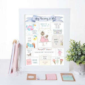 My Nanny and me, Mother&#39;s Day for Grandparents, personalised Grandmother art
