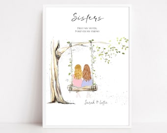 Custom Sister gift on a swing, Sister print, Sister definition, best Sister, Sister birthday gift, Sister gift, big sister, personalised