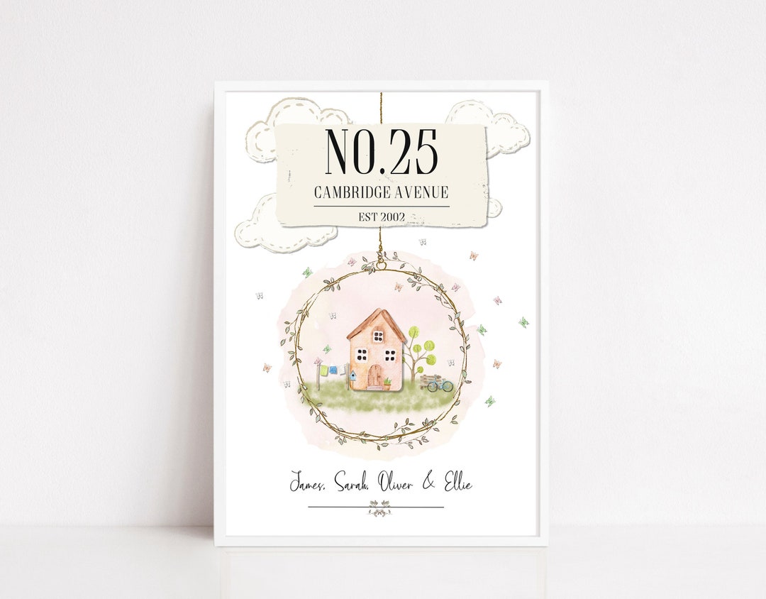 Personalized First Home Print, Custom Family Housewarming Gift - Etsy