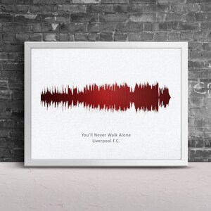 Football Team gift, Football team song, Soundwave art, Football Lover gift, Football mad, Sound wave gift, for him, birthday gift for him