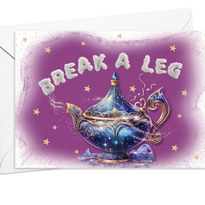 Pantomimskådespelare, premiärskådespelare, break a leg, julkort, personliga specialtillverkade.