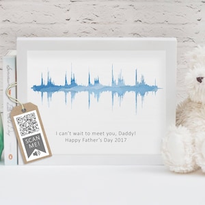 Baby heartbeat sound wave, Father&#39;s Day, Dad to be gift, new baby gift, from the bump, New parents, Sound wave art, Heartbeat art