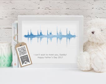 Baby heartbeat sound wave, Father's Day, Dad to be gift, new baby gift, from the bump, New parents, Sound wave art, Heartbeat art