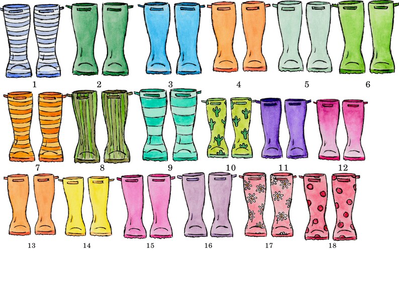 School teacher gift Class picture Welly boots art Thank you Etsy