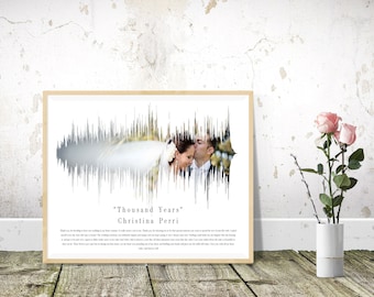 Custom Wedding Song Sound Wave Art, Anniversary Gift