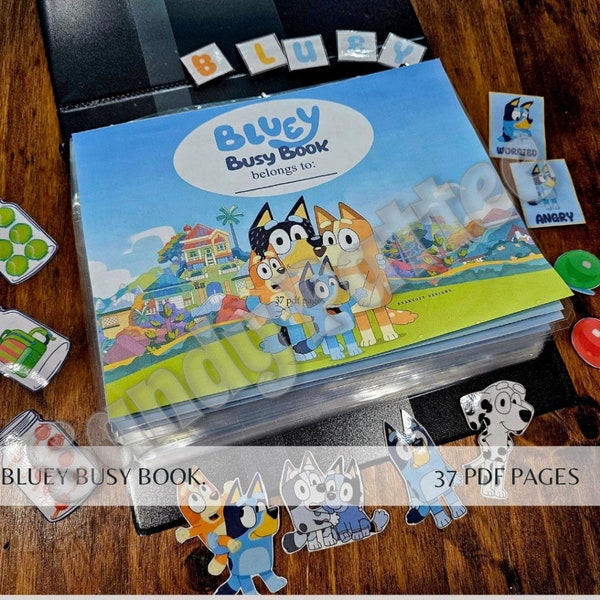 Bluey Heeler, Bluey Busy Book, Activities, Printable, Toddler Learning Book, Educational Materials, Preschool Learning, Bluey Activities,