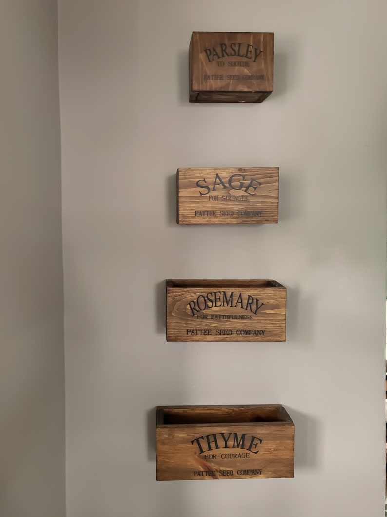 Herb Boxes/ Rustic Wooden Herb Boxes/ Nesting Herb Boxes/ Set Etsy