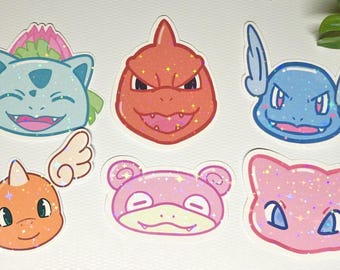 Pastel Poke Stickers Holographic Vinyl