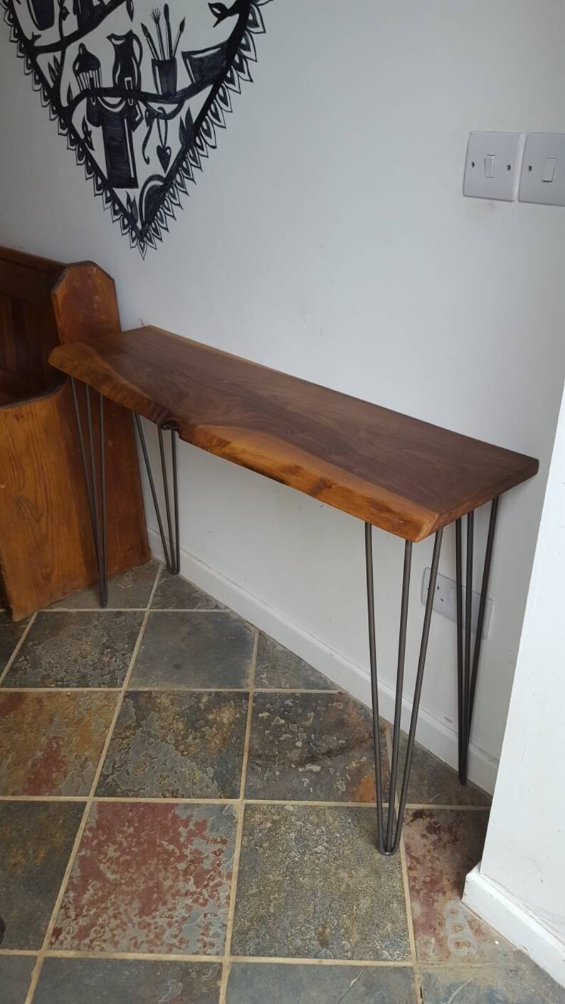 Walnut Entryway Table With Hairpin Legs Etsy UK