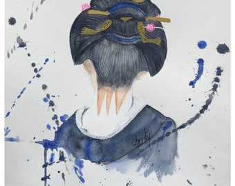 Geisha, Back Hairstyle. Remembering Japan