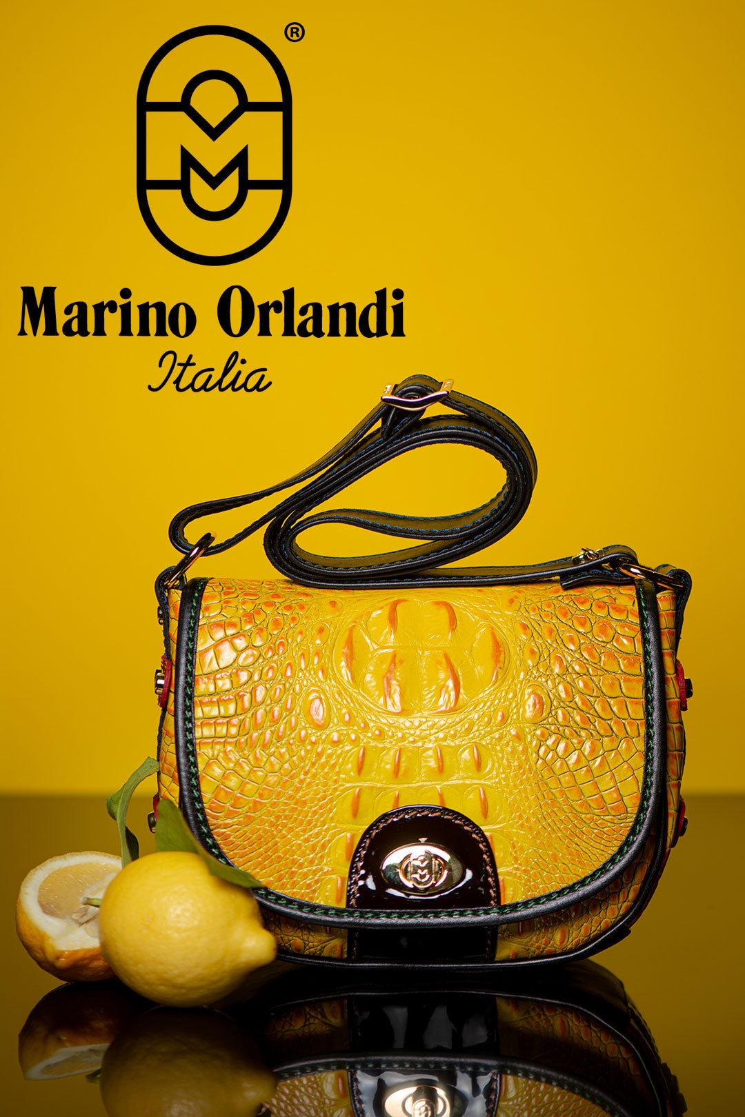 MARINO ORLANDI Leather Bag -100% Made in Italy- 