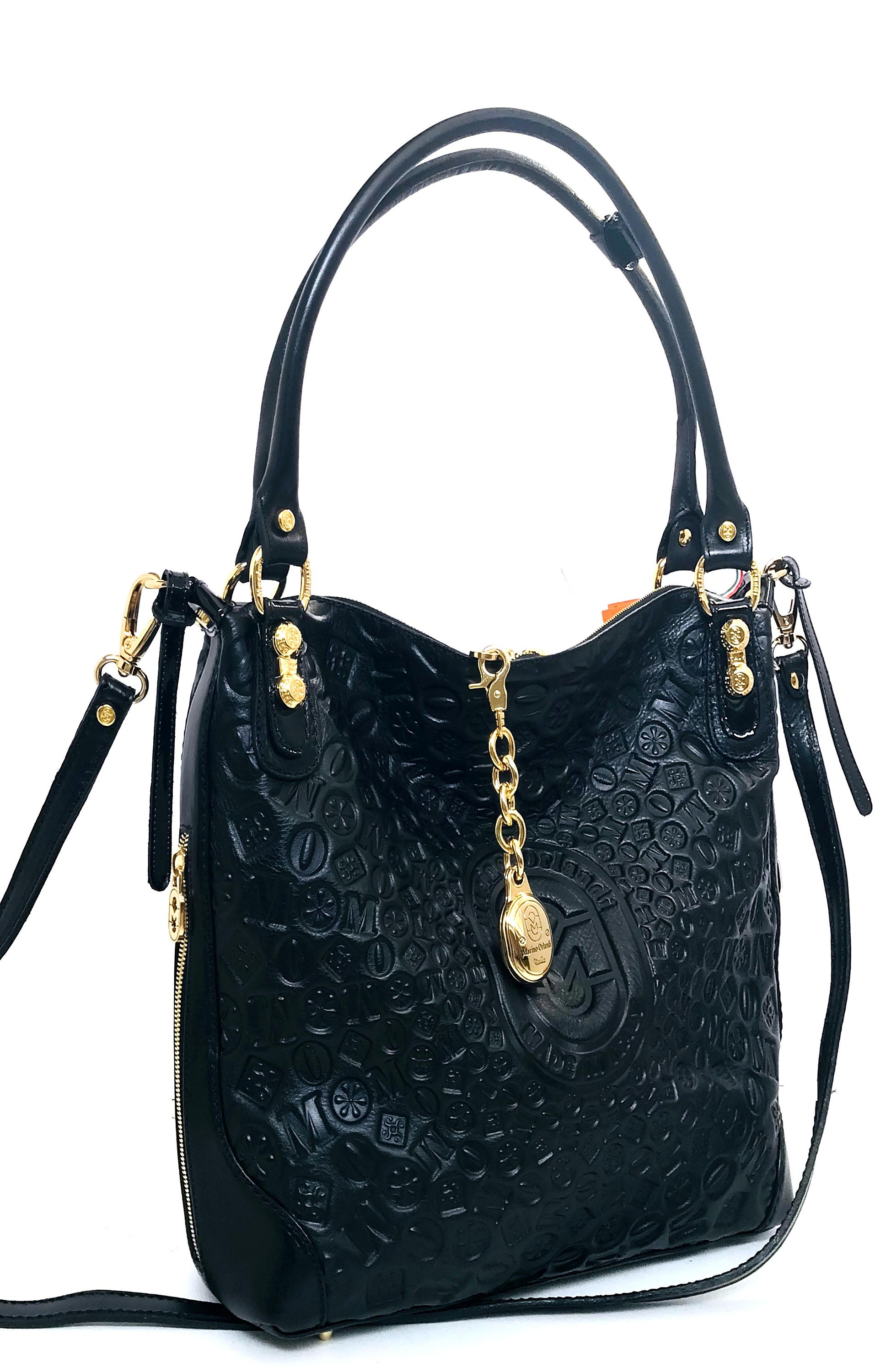 Large Boxy Handbag Purse - Handpainted Leather - Marino Orlandi