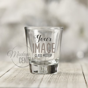 Blank Glass Shot Glass Mockup Template - Styled Stock Photography, Table Top Photo Graphic Design Mock Up, JPG Digital Download